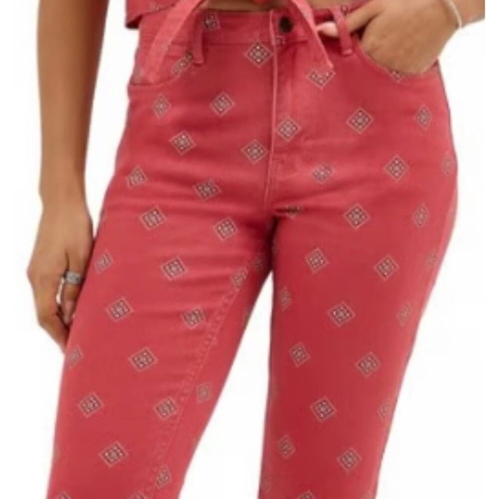 NWT Wrangler 10 / 30 x 30 Jeans High-Rise Bold Boot Cut Diamond Bay Red Bandana - Picture 4 of 13